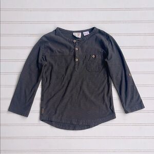 ZARA VGUC 100% Cotton Henley Pocket Long Sleeve Shirt